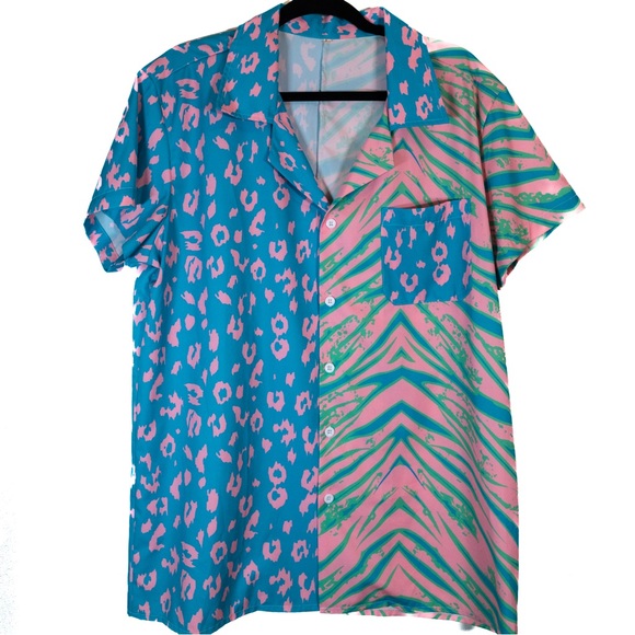 Leopard/Zebra Print Button Down - Picture 1 of 1